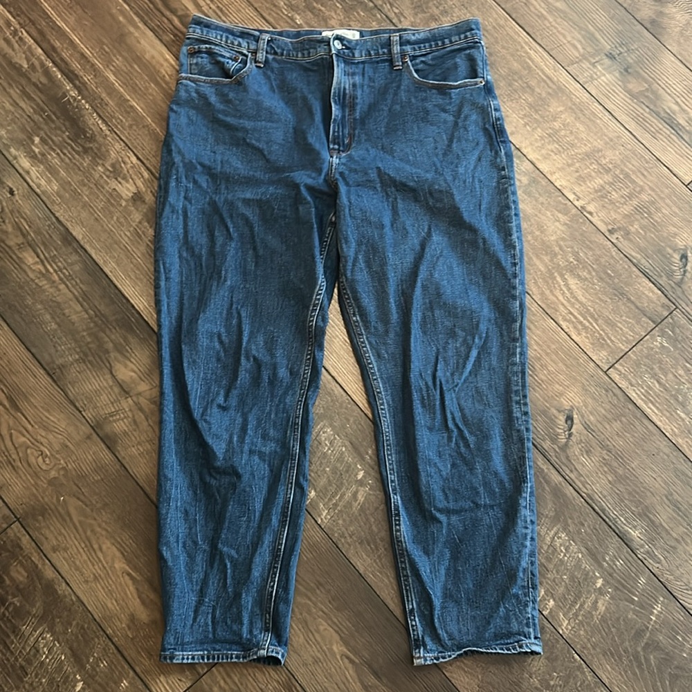 Abercrombie & Fitch The Mom High Rise Dark Denim Jeans - Picture 2 of 7
